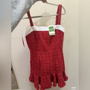 Pants Store Red Dress with Ruffle Hem
